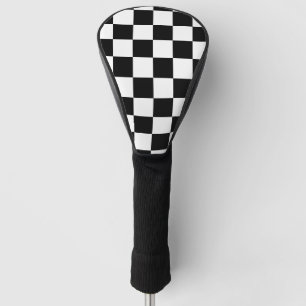 Schwarzes kariertes golf headcover