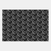 Schwarzes Kariertes Monogramm und Fotolack Geschenkpapier Set (Vorderseite 2)