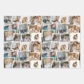 Schwarzes Kariertes Monogramm und Fotolack Geschenkpapier Set (Vorderseite)