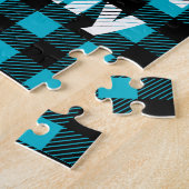 Schwarzes Kariertes Muster Puzzle (Seite)