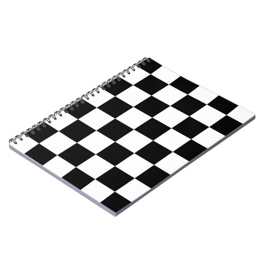Schwarzes kariertes notizblock (Linke Seite)