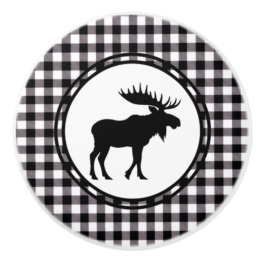 Schwarzes Karo Keramikknauf (Vorderseite)