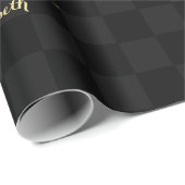 Schwarzes Karo Muster Moderne benutzerdefinierte I Geschenkpapier (Rolleneckpunkt)