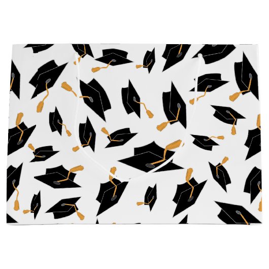 Schwarzes Kartenmuster auf Weiß Große Geschenktüte (Vorderseite)