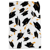 Schwarzes Kartenmuster auf Weiß Mittlere Geschenktüte (Rückseite)