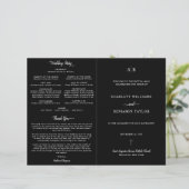Schwarzes katholisches Hochzeitsprogramm mit volle (Stehend Vorderseite)