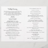 Schwarzes katholisches Hochzeitsprogramm mit volle (Rückseite)
