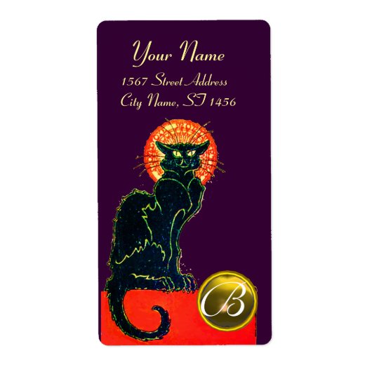 SCHWARZES KATZ-HALLOWEEN-PARTY-MONOGRAMM (Vorne)
