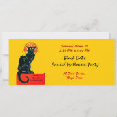 SCHWARZES KATZ-HALLOWEEN-PARTY-MONOGRAMM EINLADUNG (Rückseite)