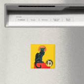 SCHWARZES KATZ-HALLOWEEN-PARTY-MONOGRAMM MAGNET (In Situ (Geschirrspüler))