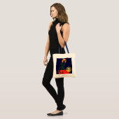 SCHWARZES KATZ-HALLOWEEN-PARTY-MONOGRAMM TRAGETASCHE (Vorderseite (Model))
