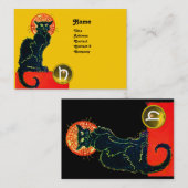 SCHWARZES KATZ-PARTY-MONOGRAMM VISITENKARTE (Vorne/Hinten)