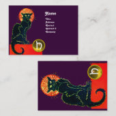 SCHWARZES KATZ-PARTY-MONOGRAMM VISITENKARTE (Vorne/Hinten)