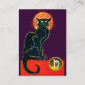 SCHWARZES KATZ-PARTY-MONOGRAMM VISITENKARTE (Rückseite)