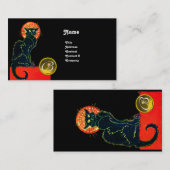SCHWARZES KATZ-PARTY-MONOGRAMM VISITENKARTE (Vorne/Hinten)