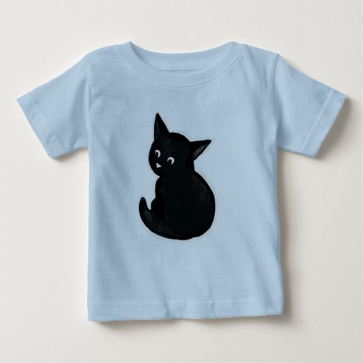 Schwarzes Kätzchen Baby T-shirt (Vorderseite)