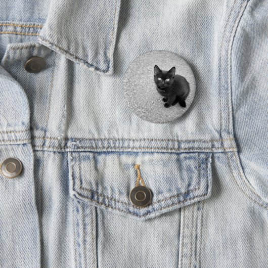 Schwarzes Kätzchen Button (Beispiel)