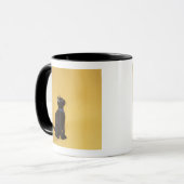 Schwarzes Kätzchen im Kragen Tasse (Vorderseite Links)