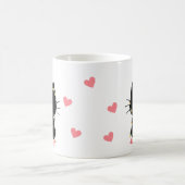 Schwarzes Kätzchen ist nicht schuldig, mit Lichter Kaffeetasse (Mittel)