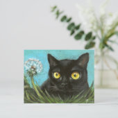 Schwarzes Kätzchen Postkarte (Stehend Vorderseite)