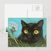 Schwarzes Kätzchen Postkarte (Vorne/Hinten)