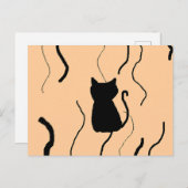 Schwarzes Kätzchen Postkarte (Vorne/Hinten)