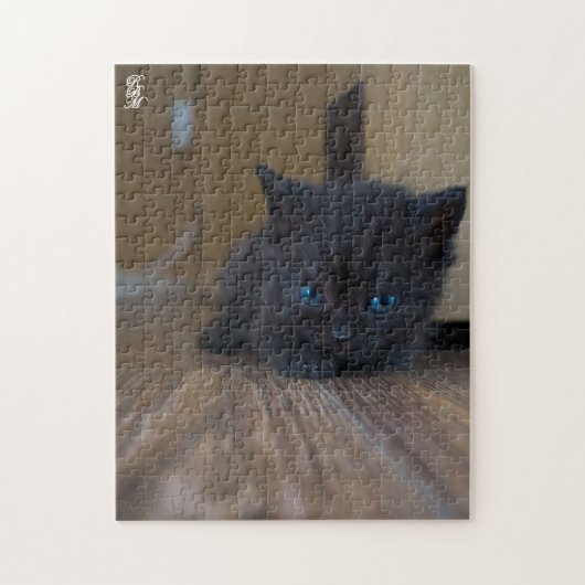 Schwarzes Kätzchen Puzzle (Vertikal)