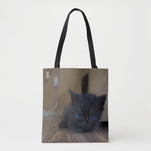 Schwarzes Kätzchen Tasche (Vorderseite)