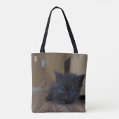 Schwarzes Kätzchen Tasche (Rückseite)