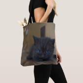 Schwarzes Kätzchen Tasche (Von Nahem)