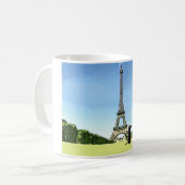 Schwarzes Kätzchen vor Eiffel-Turm-Tasse Kaffeetasse (Vorderseite Links)