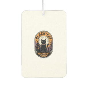 Schwarzes Katze Halloween-Shirt Vintage Midnight C Autolufterfrischer