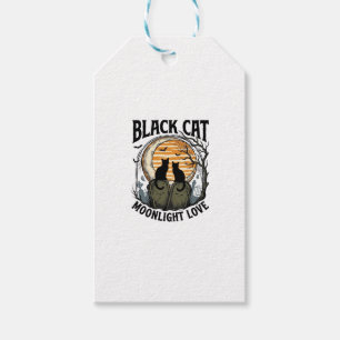 Schwarzes Katze Halloween-Shirt Vintage Mond Fried Geschenkanhänger