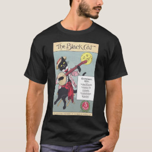 Schwarzes Katze Herren dunkles kurzärmeliges T-Shi T-Shirt