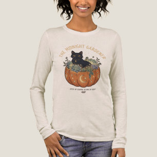Schwarzes Katze-Kürbis-Sukkulenten-Shirt Gärtner T Tri-Blend Shirt