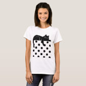 Schwarzes Katze Punkte T-Shirt (Vorne ganz)