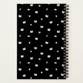 Schwarzes Katzen-Doodle Notizblock (Rückseite)