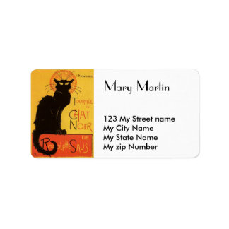 Schwarzes Katzen-Etikett, Adressaufkleber