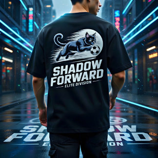 Schwarzes Katzen-Fußball-Shirt - Geschenk für Fußb T-Shirt