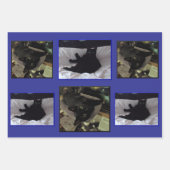 Schwarzes Katzen-Geschenkpapier-Set mit 3 Bögen Geschenkpapier Set (Vorderseite 3)
