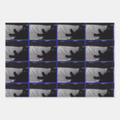 Schwarzes Katzen-Geschenkpapier-Set mit 3 Bögen Geschenkpapier Set (Vorderseite 2)