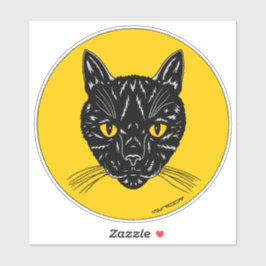 Schwarzes Katzen Gesicht Aufkleber