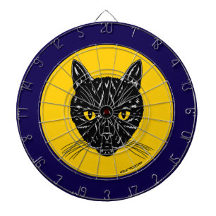 Schwarzes Katzen Gesicht Dartscheibe