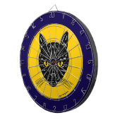 Schwarzes Katzen Gesicht Dartscheibe (Vorderseite rechts)