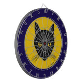 Schwarzes Katzen Gesicht Dartscheibe (Vorderseite Links)