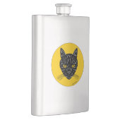 Schwarzes Katzen-Gesicht Flachmann (Rechts)
