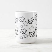Schwarzes Katzen-Gesicht Kaffeetasse (Mittel)