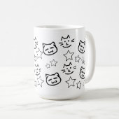 Schwarzes Katzen-Gesicht Kaffeetasse (VorderseiteRechts)