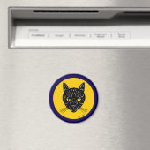 Schwarzes Katzen Gesicht Magnet (In Situ (Geschirrspüler))