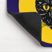 Schwarzes Katzen-Gesicht Mousepad (Ecke)